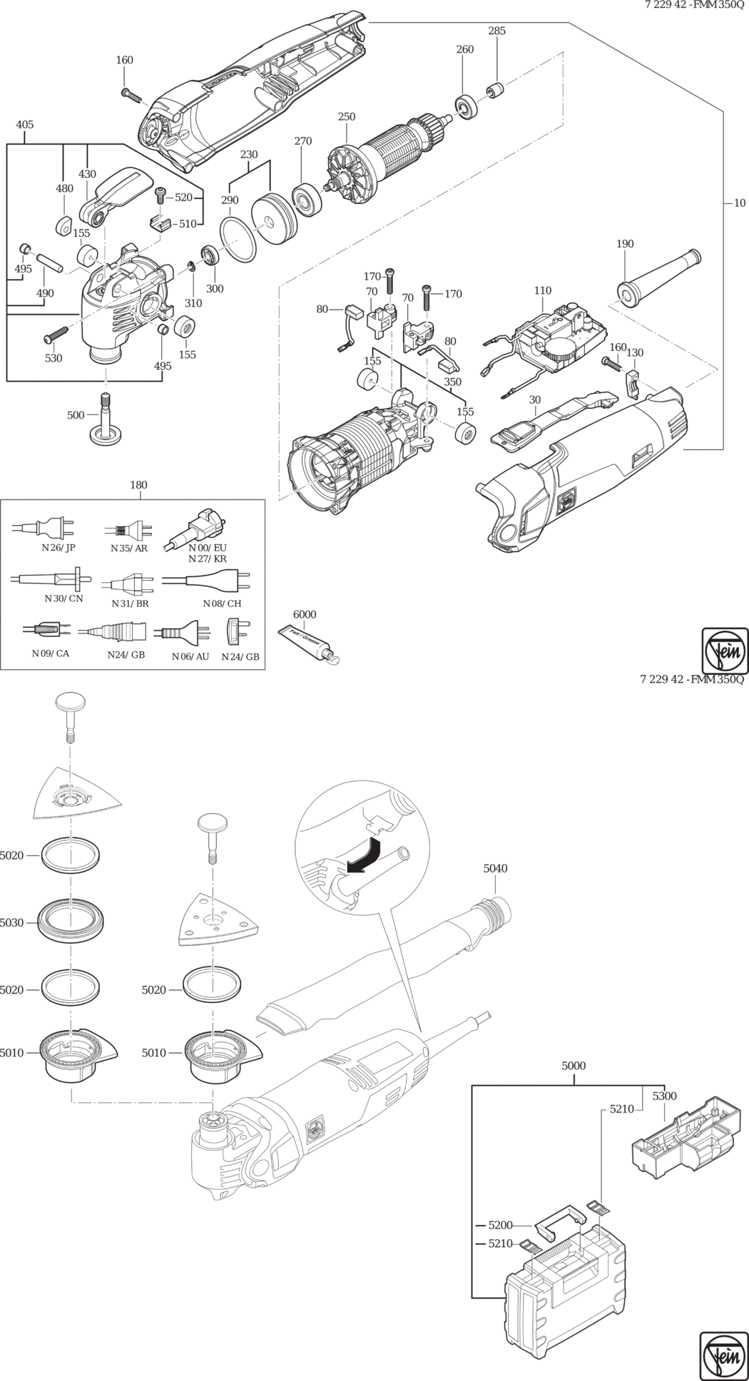 Fein FMM 350 Q ⡐/60Hz 110/120V) / 72294224110 Spare Parts