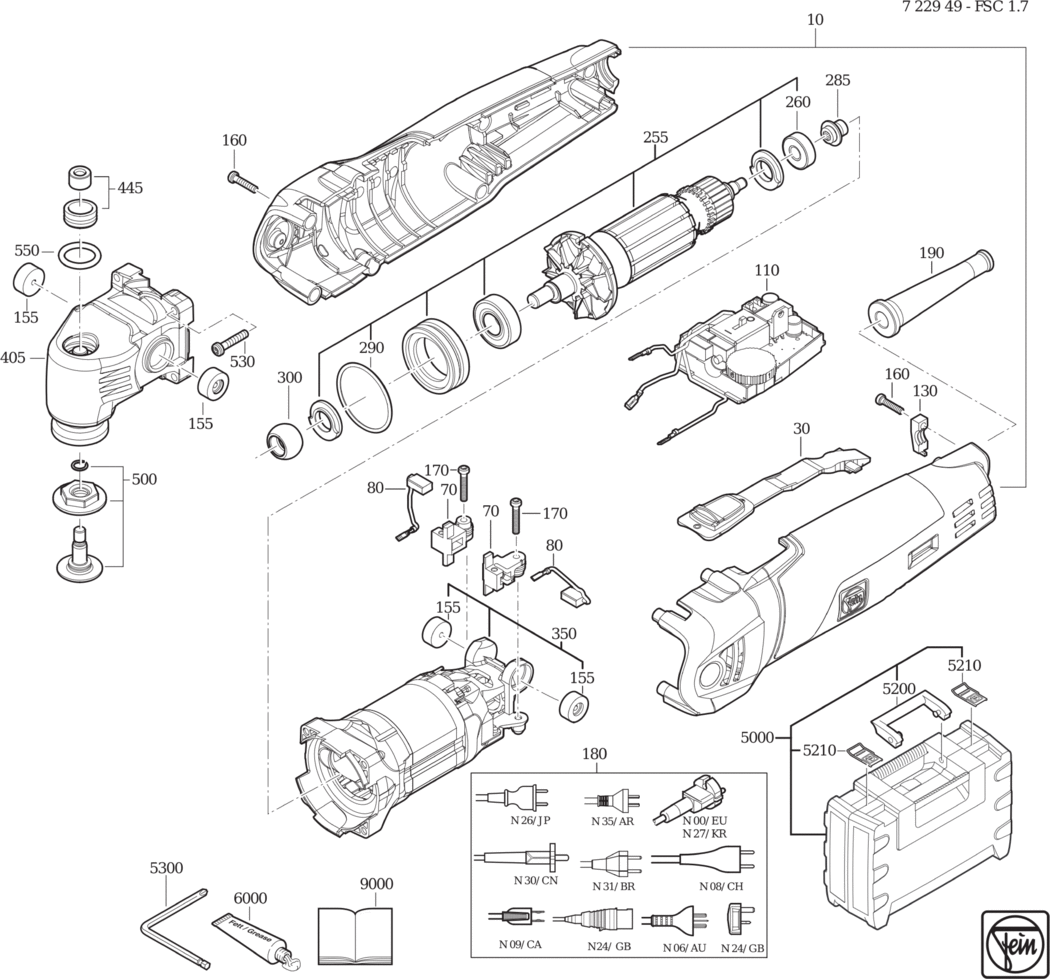 Fein FSC 1.7 ⡐/60Hz 110/120V) / 72294924110 Spare Parts