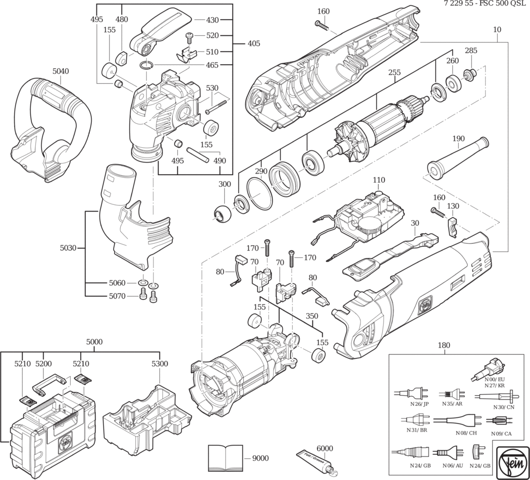 Fein FSC 500 QSL ⡐/60Hz 220/230V) / 72295500230 Spare Parts