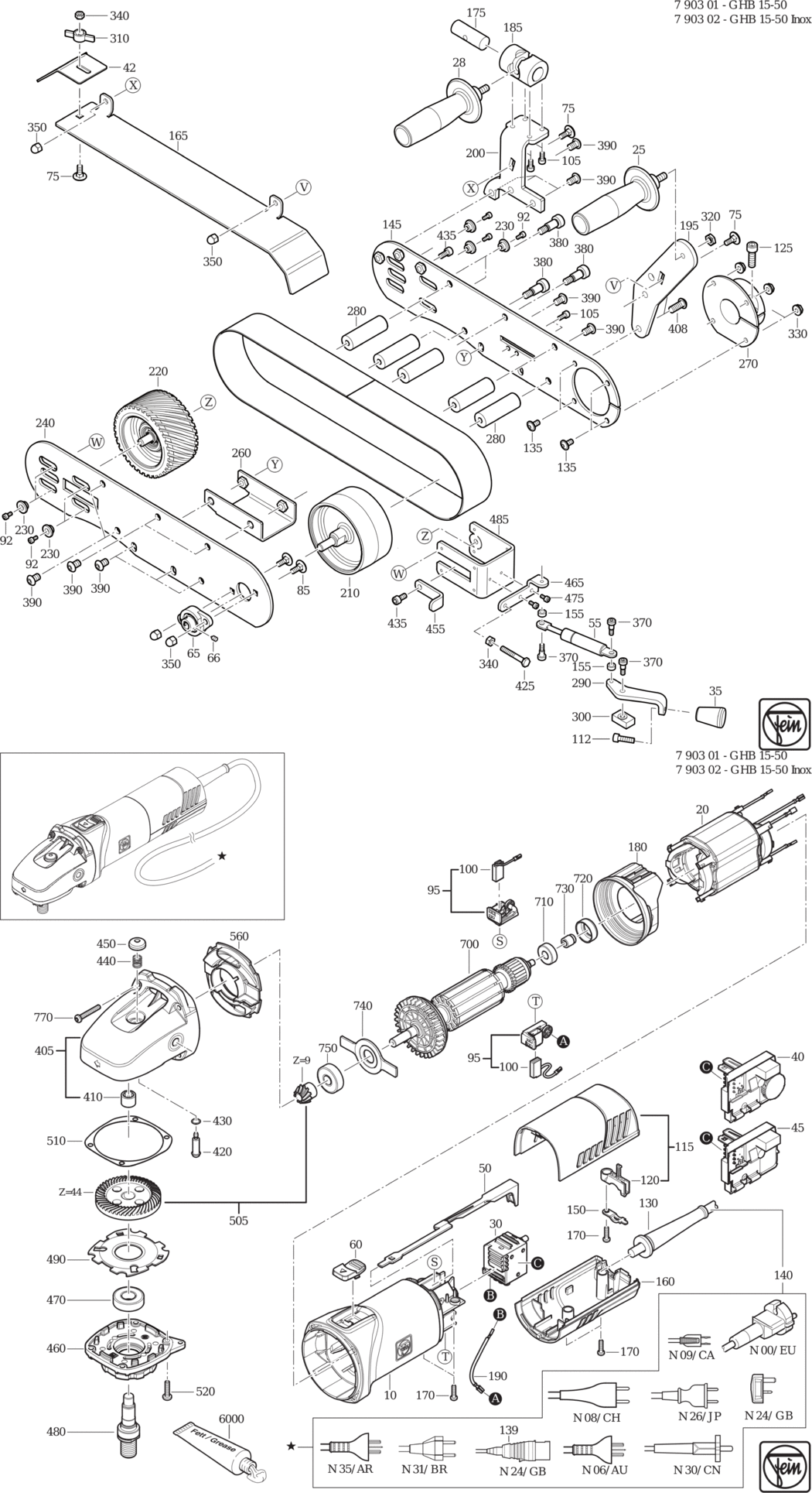 Fein GRIT GHB 15-50 Inox / 79030200232 Spare Parts