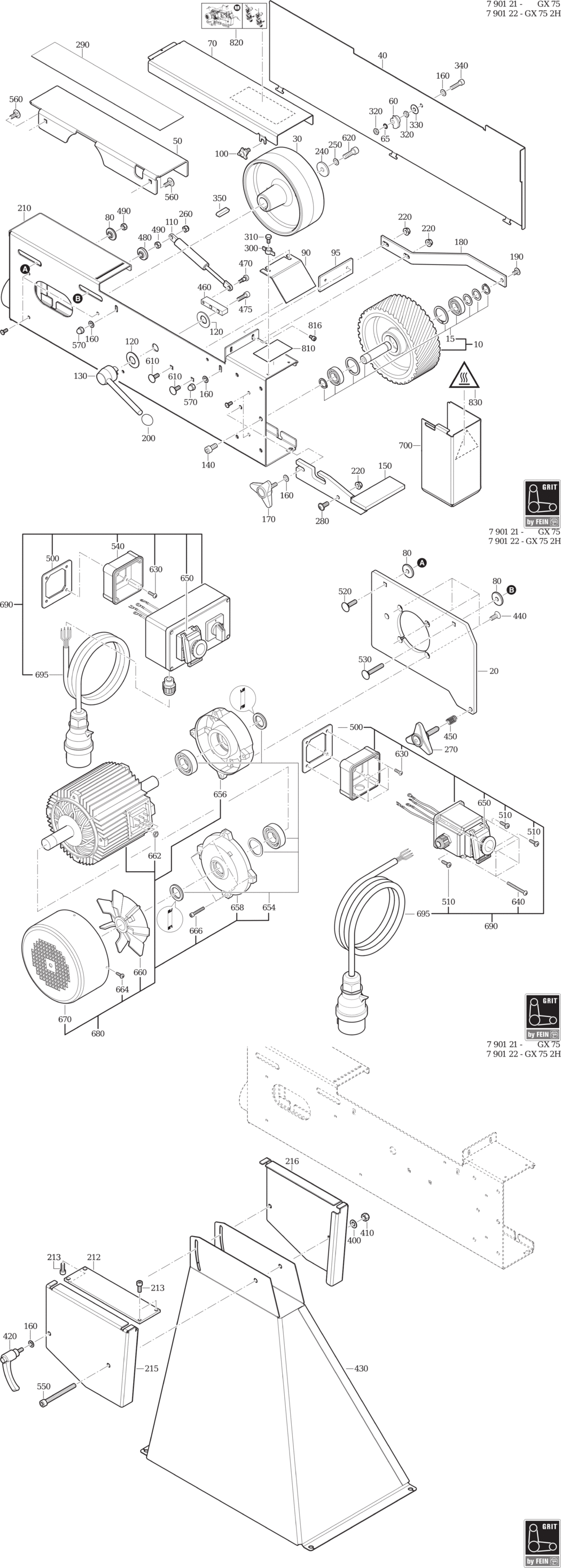 Fein GRIT GX 75 2H / 79012200403 Spare Parts