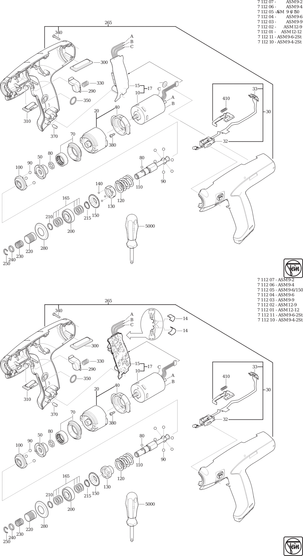 Fein ASM 12-9 ⠒V) / 71120200028 Spare Parts