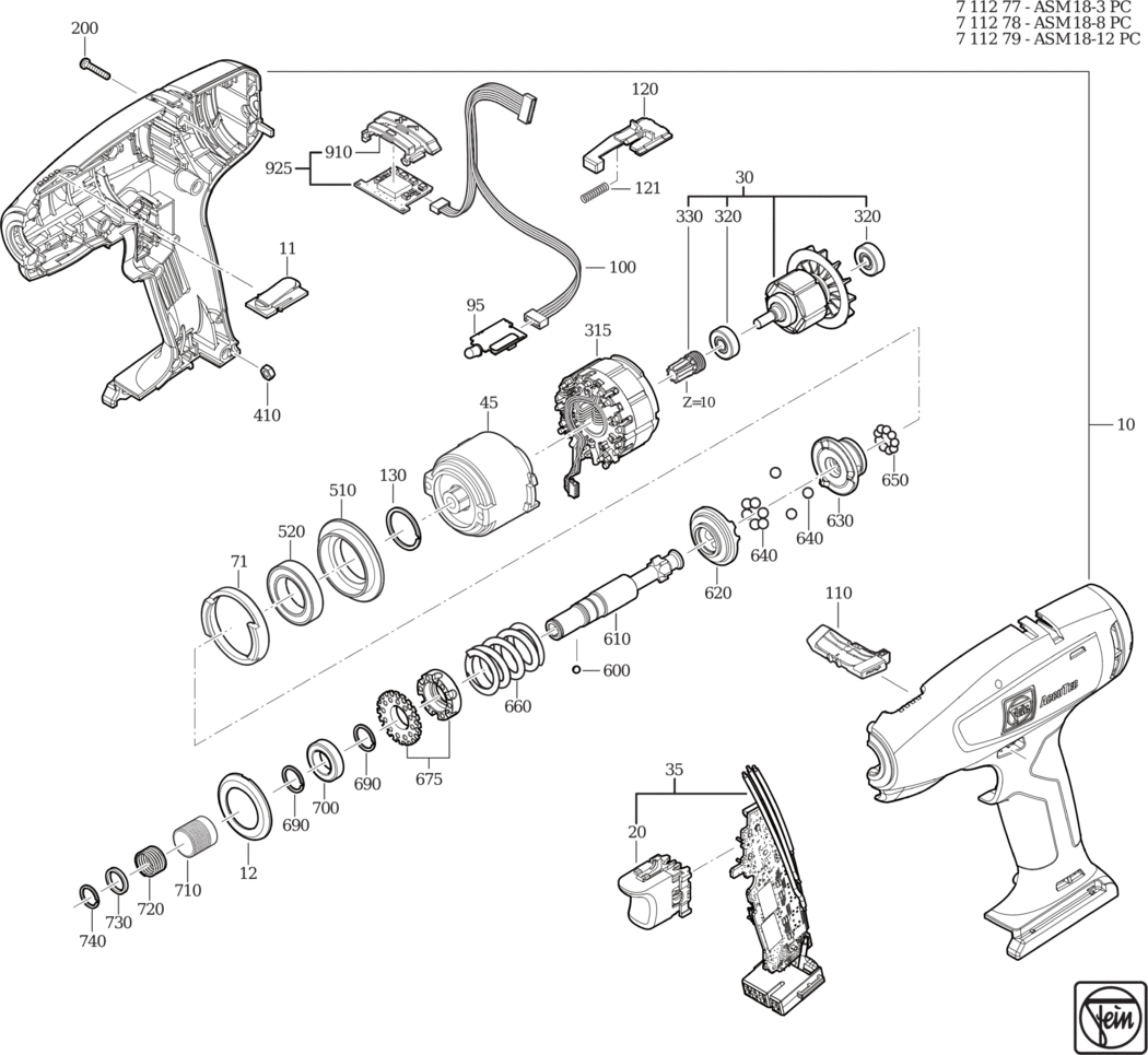 Fein ASM 18-12 PC / 71127900940 Spare Parts