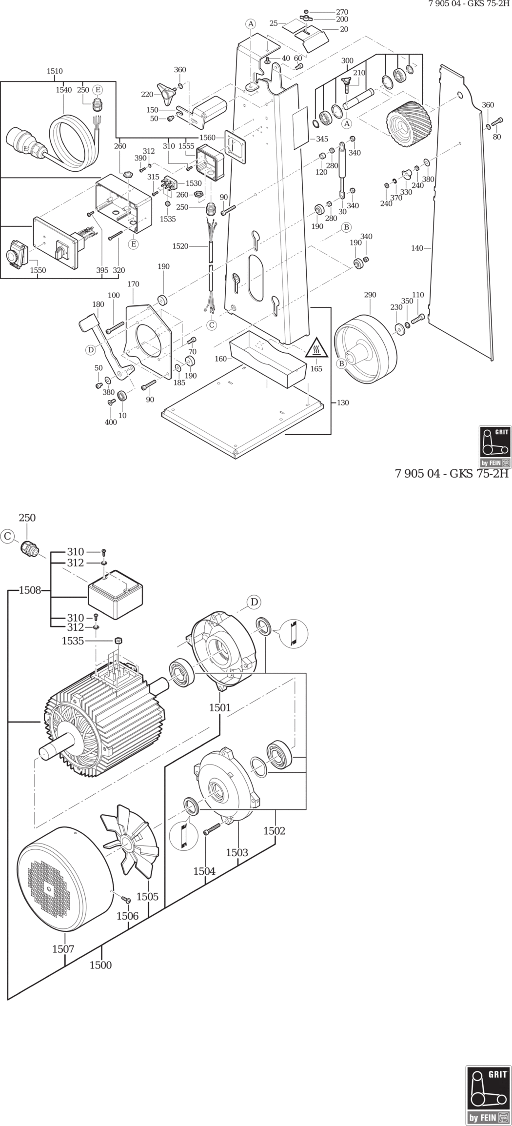 Fein GRIT GKS 75 2H / 79050400403 Spare Parts