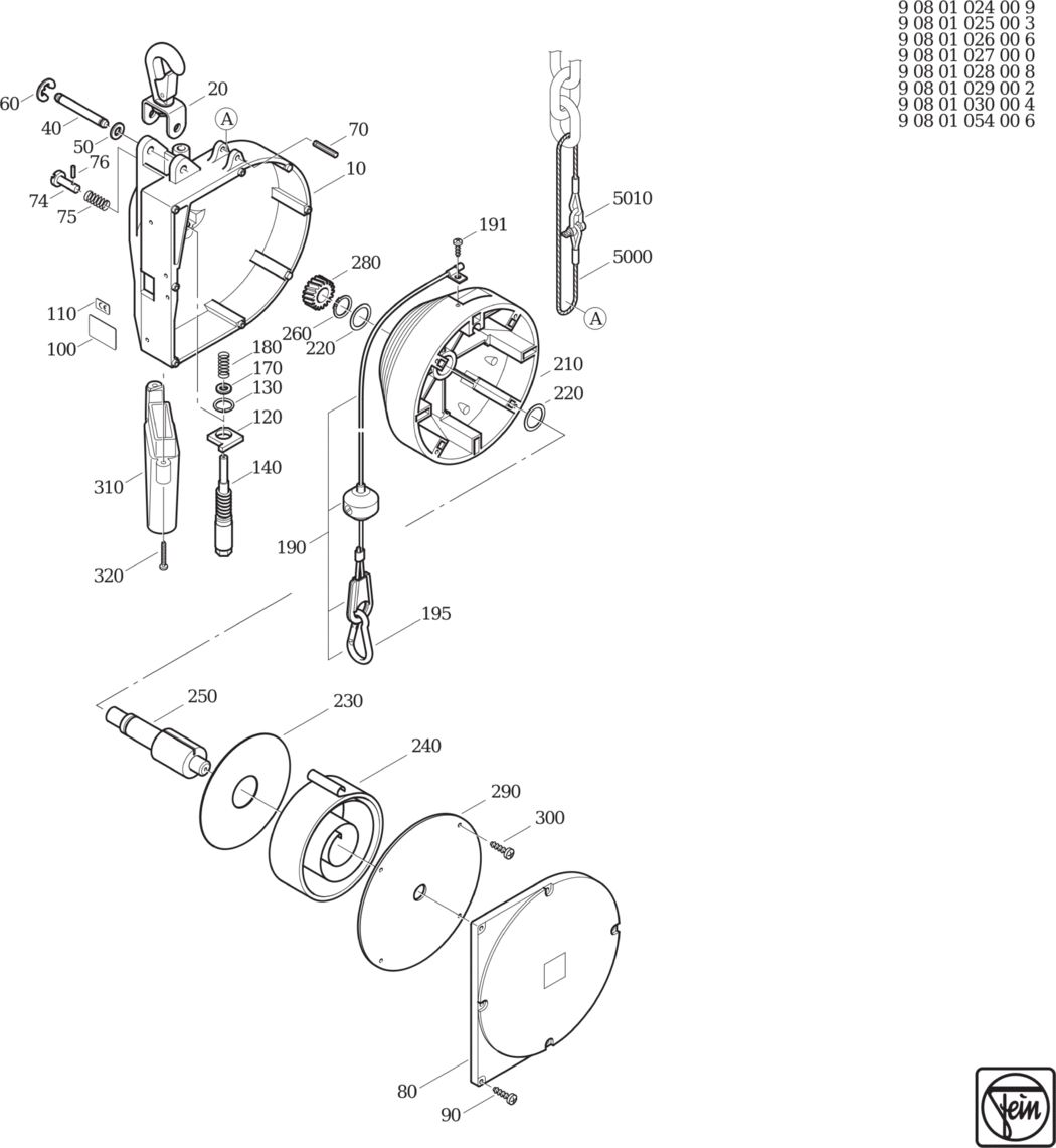 Fein Balancer up to 14 kg / 90801029002 Spare Parts