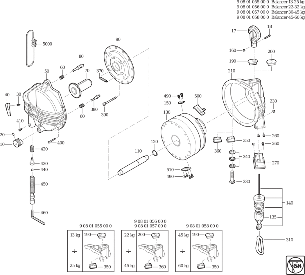 Fein Balancer up to 25 kg / 90801055000 Spare Parts