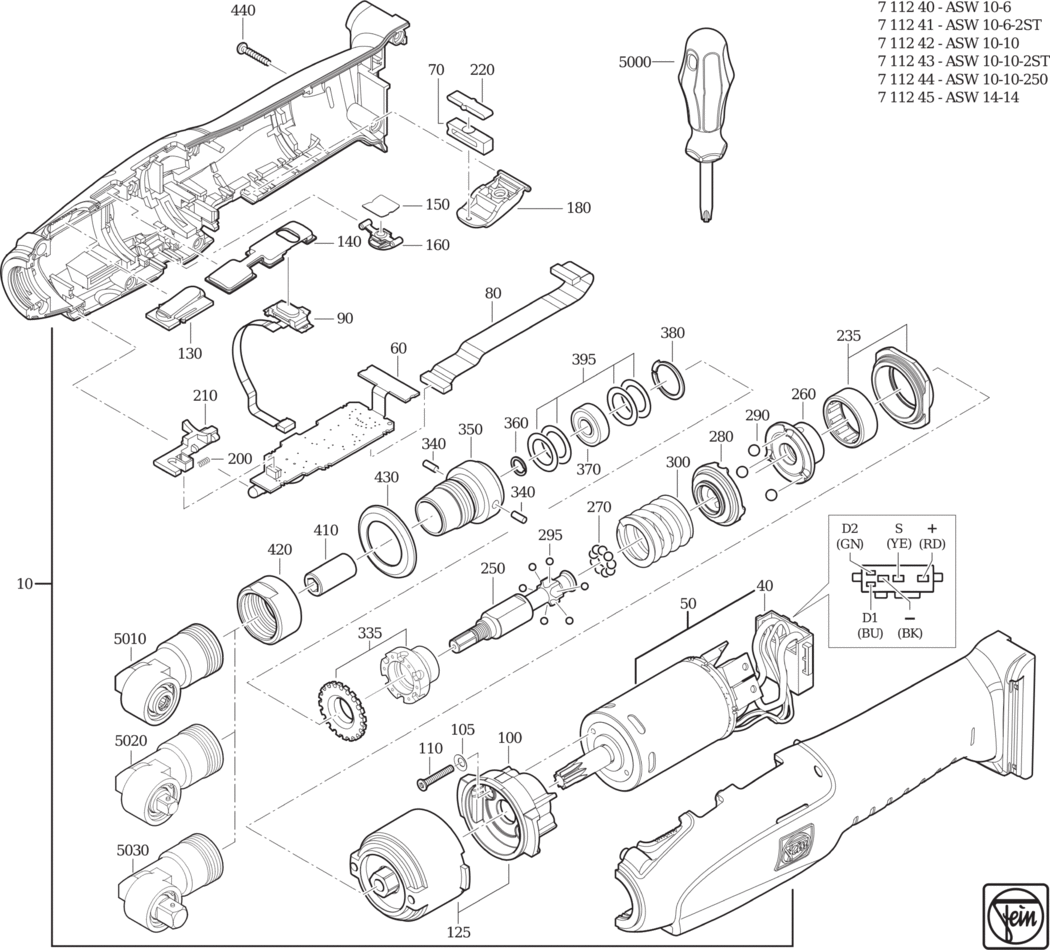 Fein ASW 10-10-2ST ⠐.80V) / 71124400920 Spare Parts