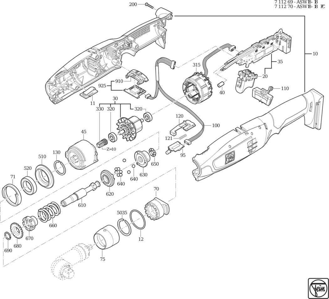 Fein ASW 18-18 PC ⠒-18V) / 71127000940 Spare Parts