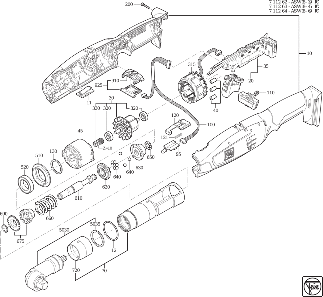 Fein ASW 18-30 PC ⠔.4-18V) / 71126200940 Spare Parts