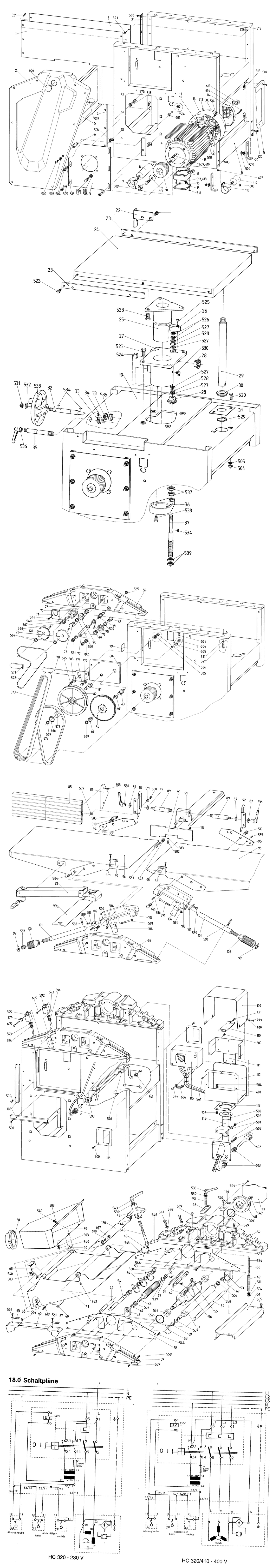 Metabo HC 410 G/5 50 DNB Planer / 0113041013 11 / 3/400V/50Hz Spare Parts