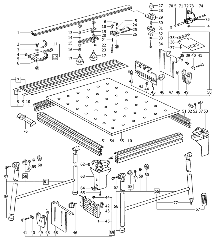 Festool MFT 800 / 488550 Spare Parts