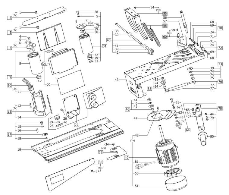 Festool CMS-MOD-BS 120 230V / 493820 Spare Parts