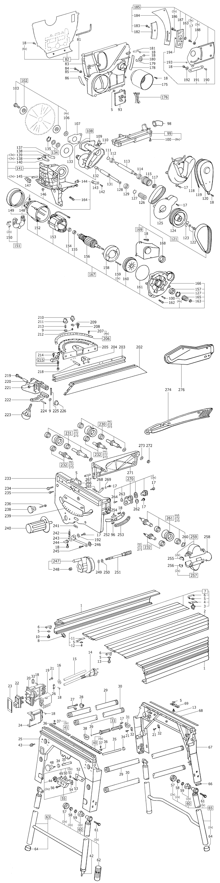 Festool CS 70 E GB 110V / 500719 Spare Parts