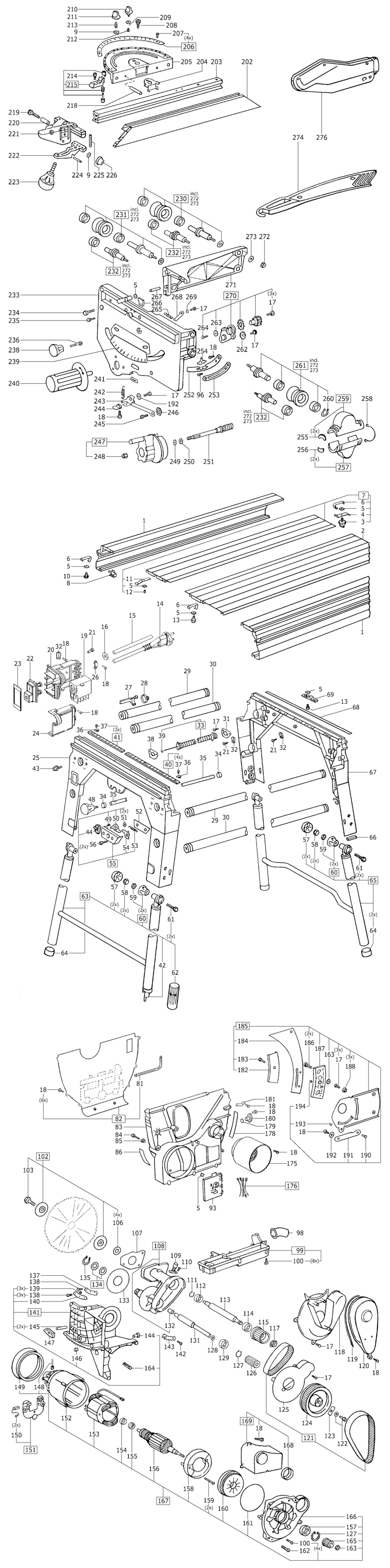 Festool CS 70 E 230V / 500695 Spare Parts