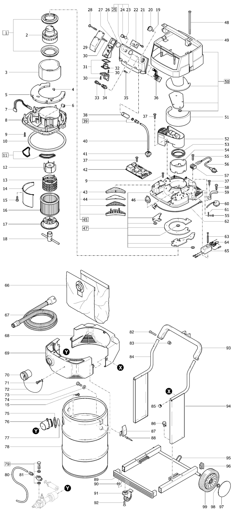 Festool Special application dust extractor B1 / 583282 Spare Parts