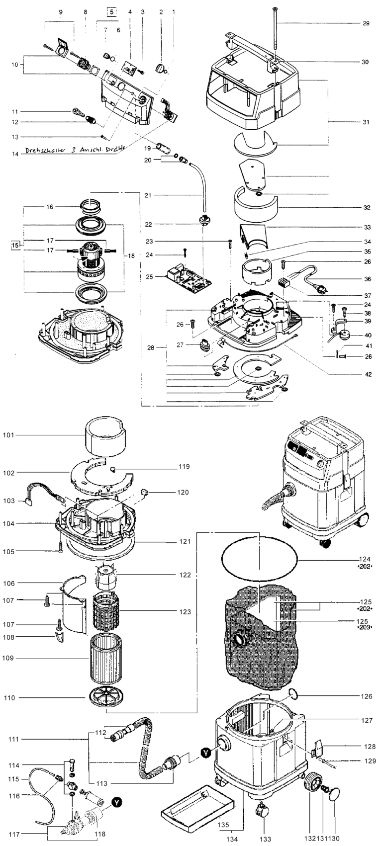 Festool SR 202 E-AS  GB 240V / 583066 Spare Parts