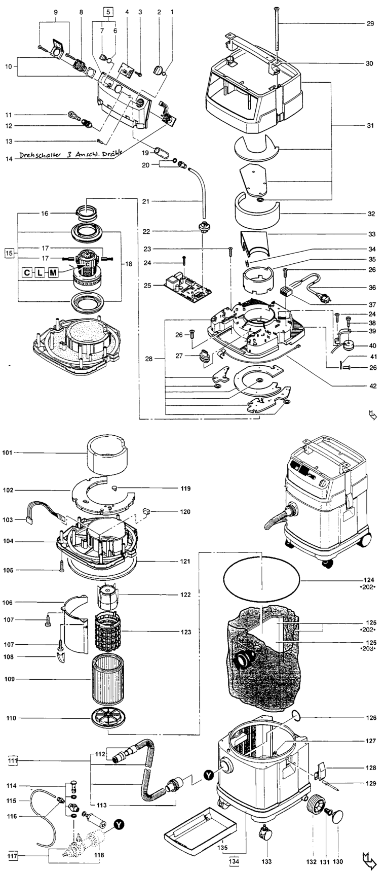 Festool SR 203 LE-AS  GB 240V / 583099 Spare Parts