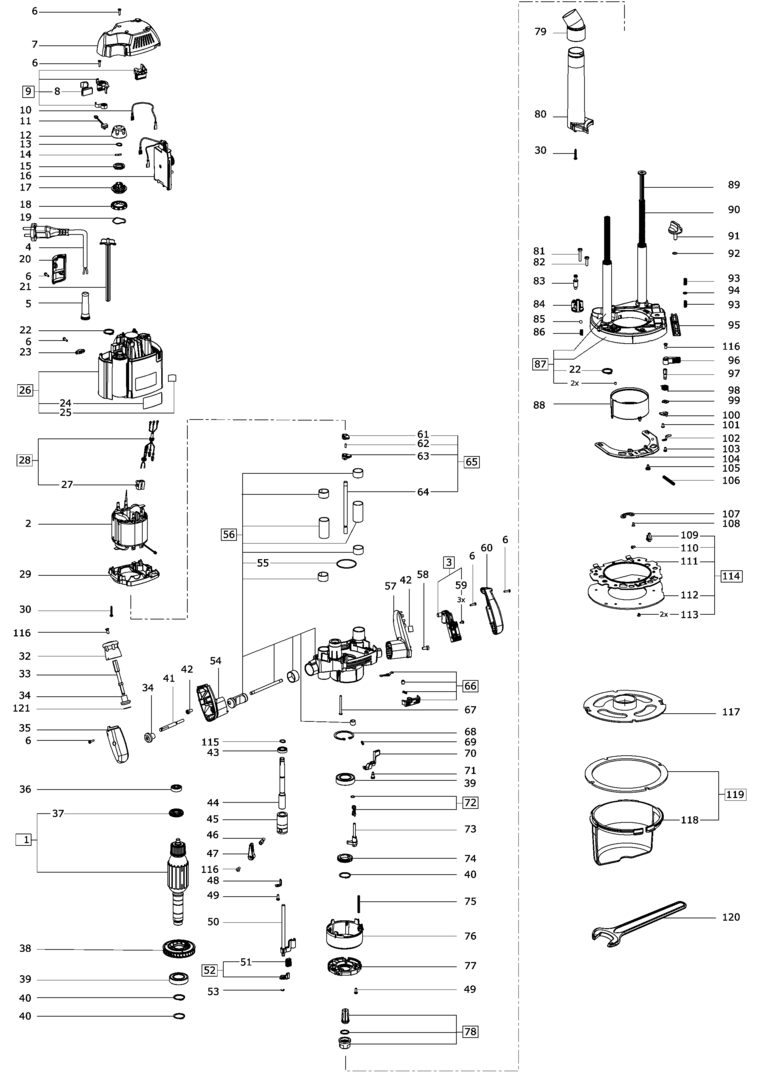 Festool OF 2200 EB / 494121 Spare Parts