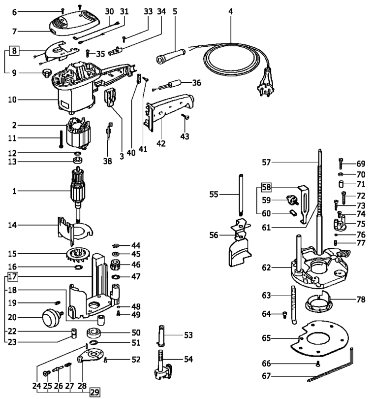 Festool KF 4 E 230V / 489906 Spare Parts