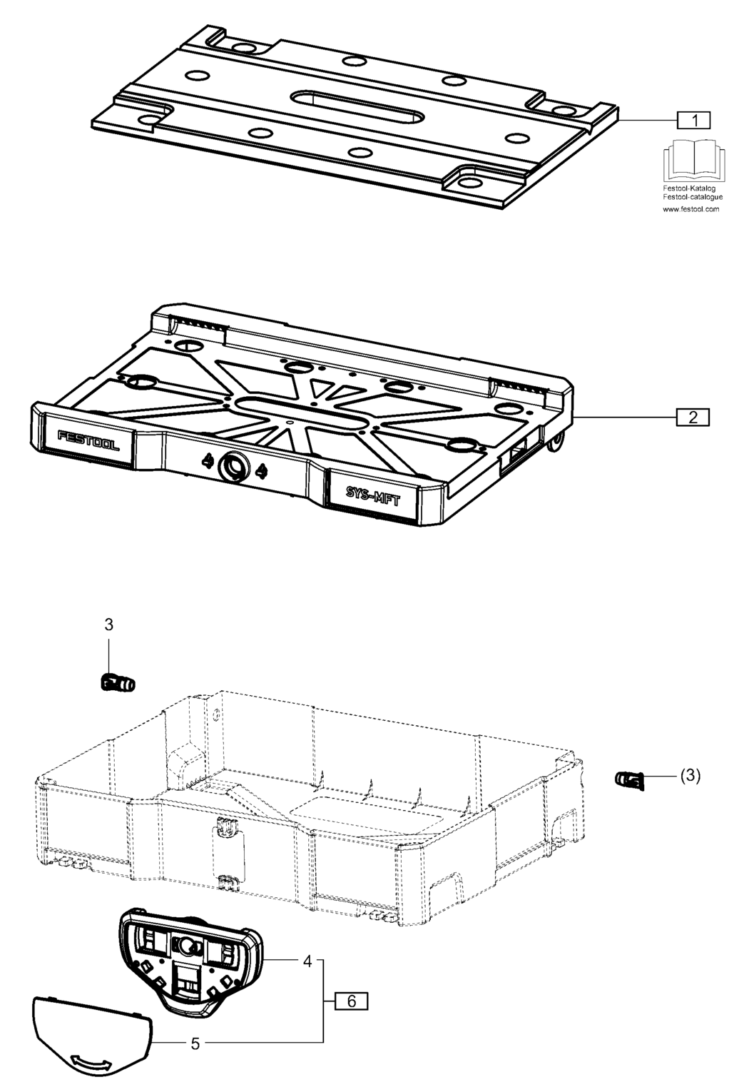 Festool SYSTAINER T-LOC SYS-MFT / 500076 Spare Parts