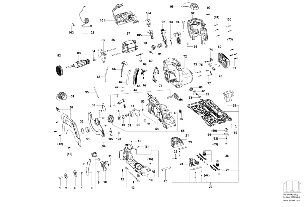 Festool HK 55 EBQ-Plus 110V GB / 200162 Spare Parts