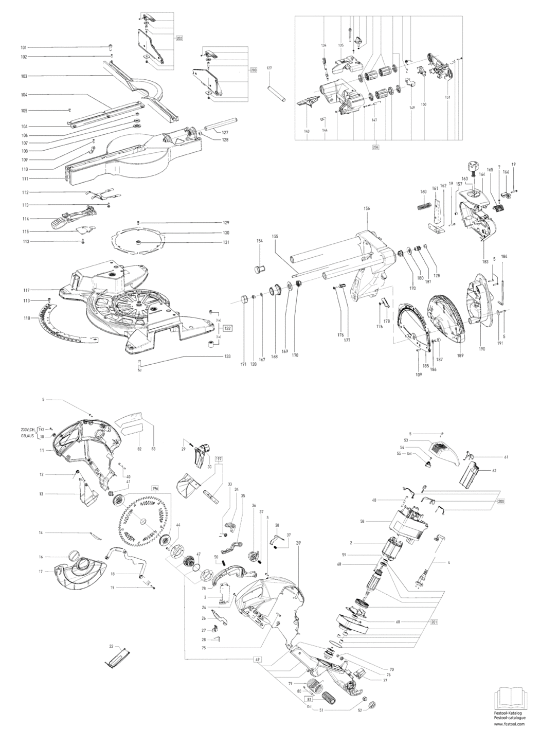 Festool KS 88 E GB 240V / 10037851 Spare Parts