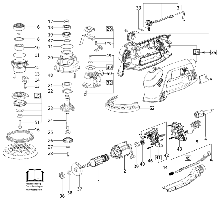 Festool RO 125 FEQ GB 110V / 493150 Spare Parts