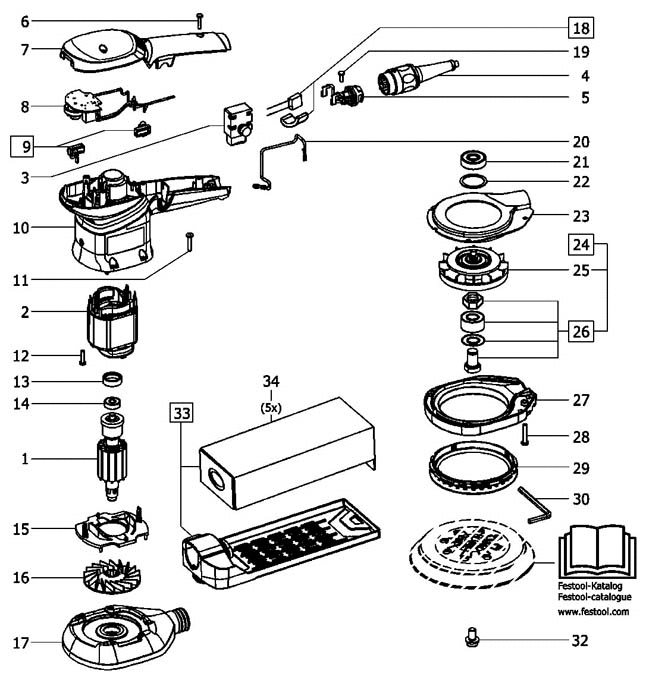 Festool ETS 150/5 EQ / 492031 Spare Parts