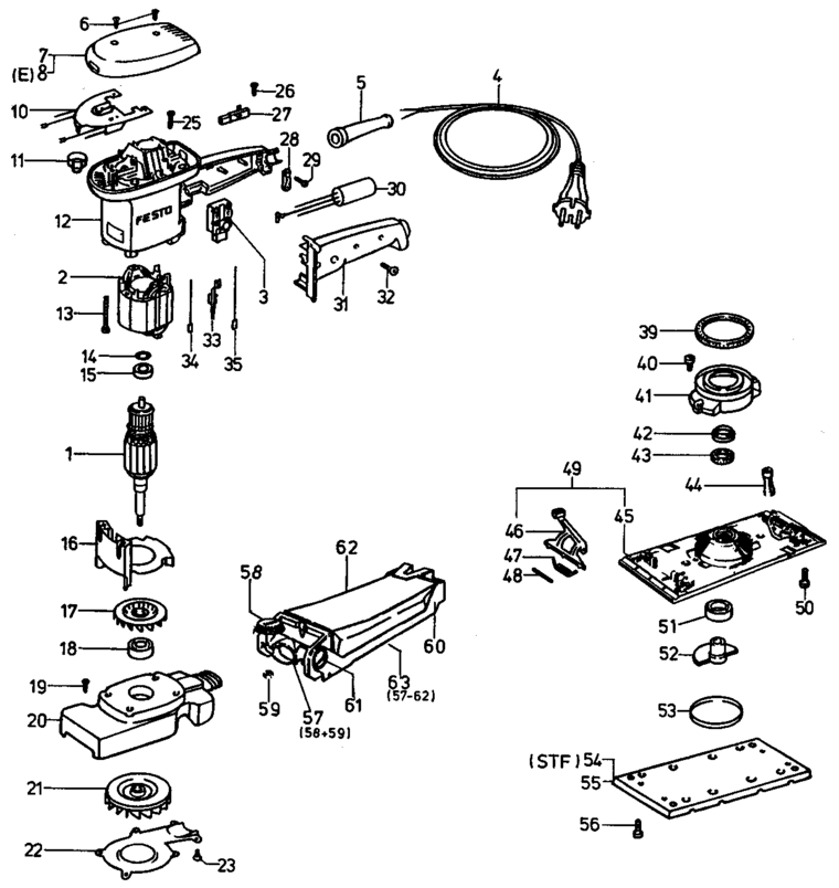 Festool RS 3 E-STF 230V / 486254 Spare Parts