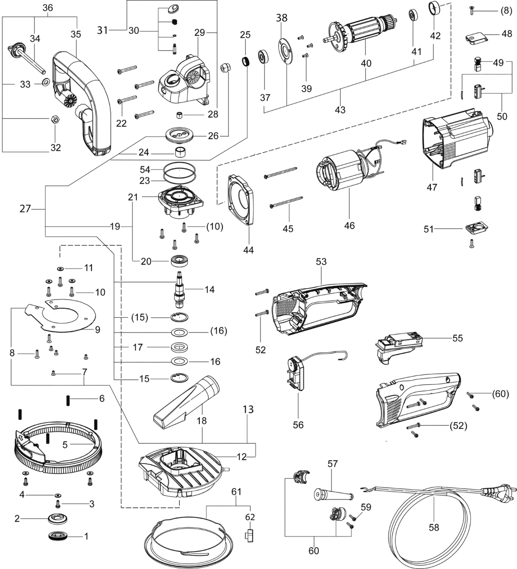 Festool RG 130 E GB 240V / 201801 Spare Parts