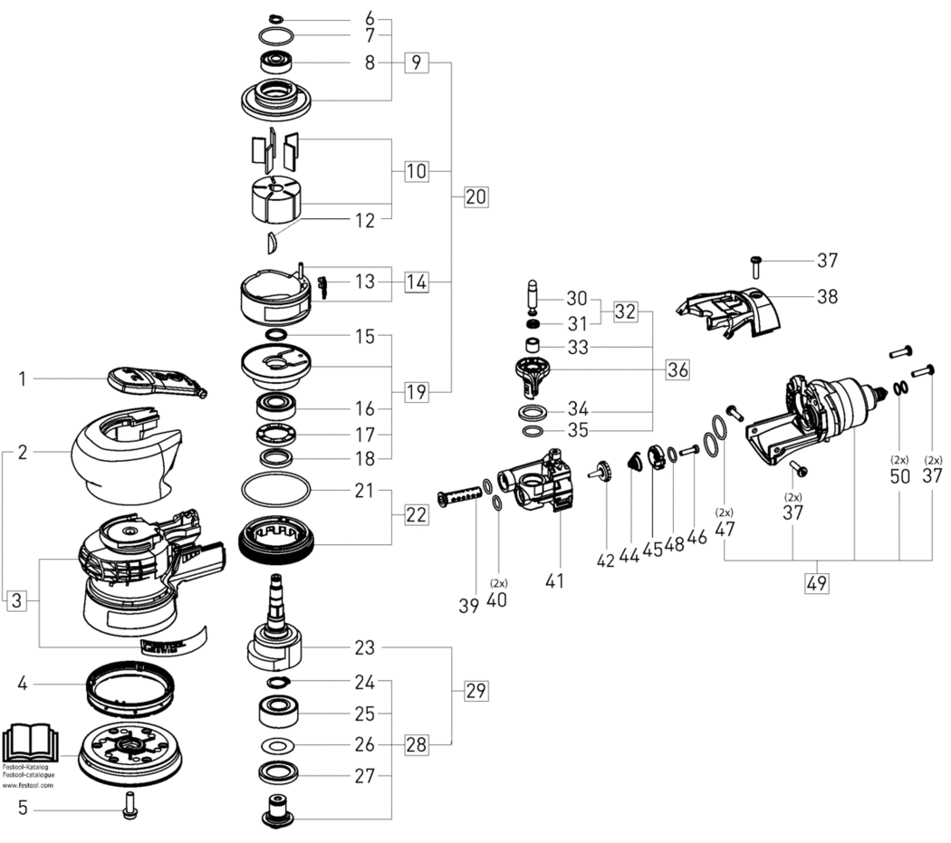 Festool LEX 3 77/2.5 / 202882 Spare Parts