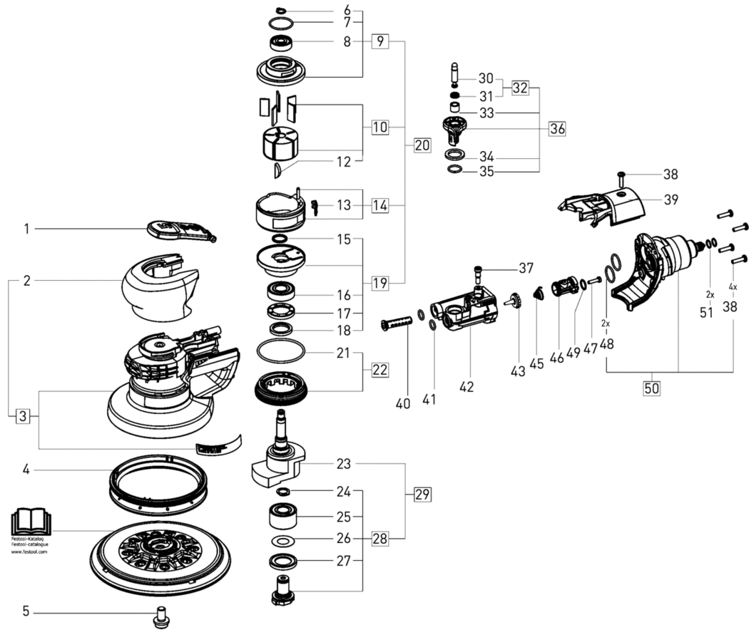 Festool LEX 3 125/3 / 201156 Spare Parts