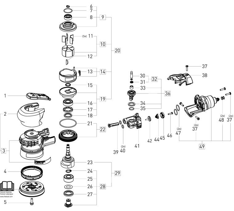 Festool LEX 3 77/2.5 / 496675 Spare Parts