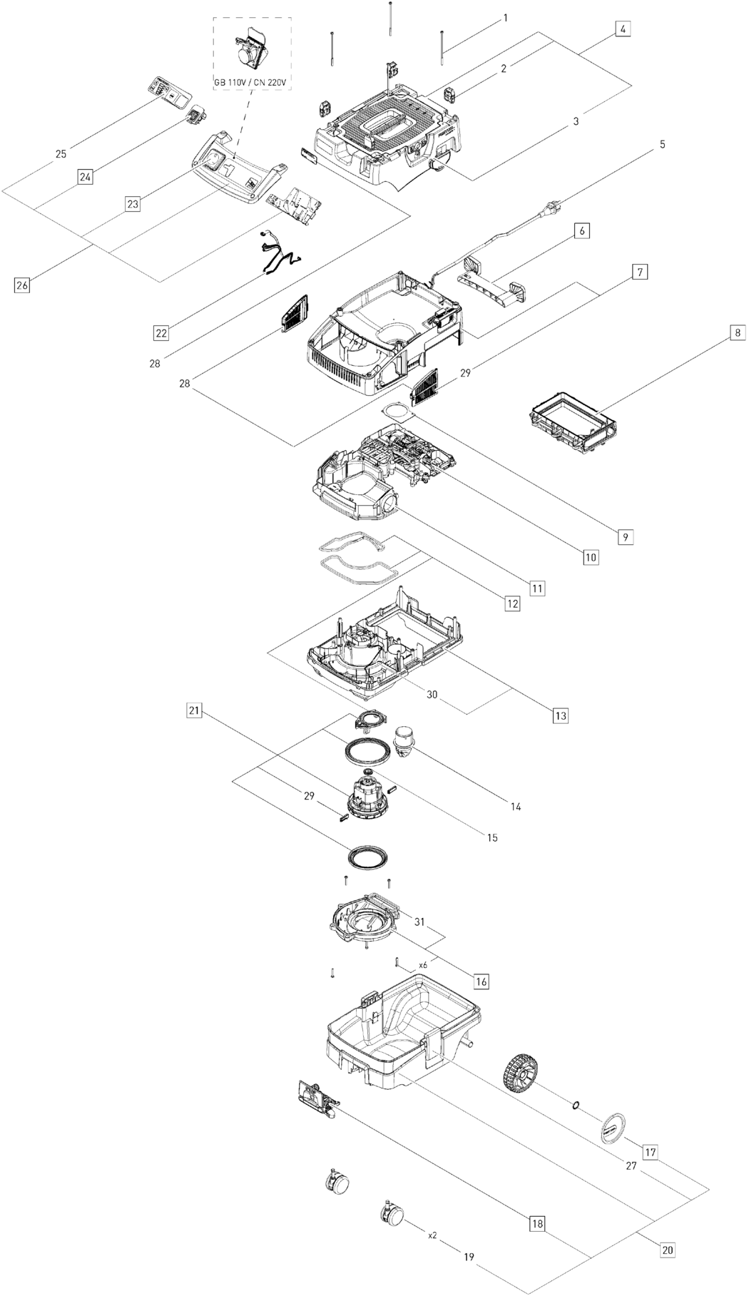 Festool CTM MIDI I GB 110V / 201934 Spare Parts