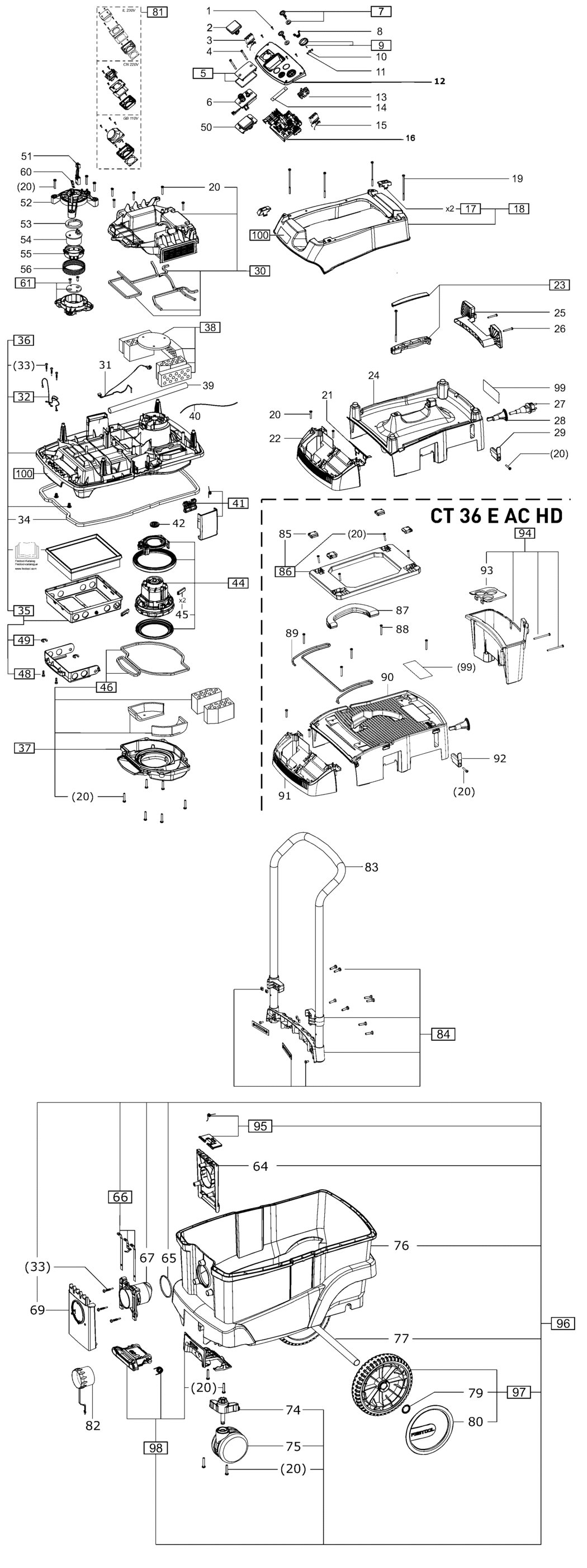 Festool CT 26 E AC EU 220-240V / 202176 Spare Parts