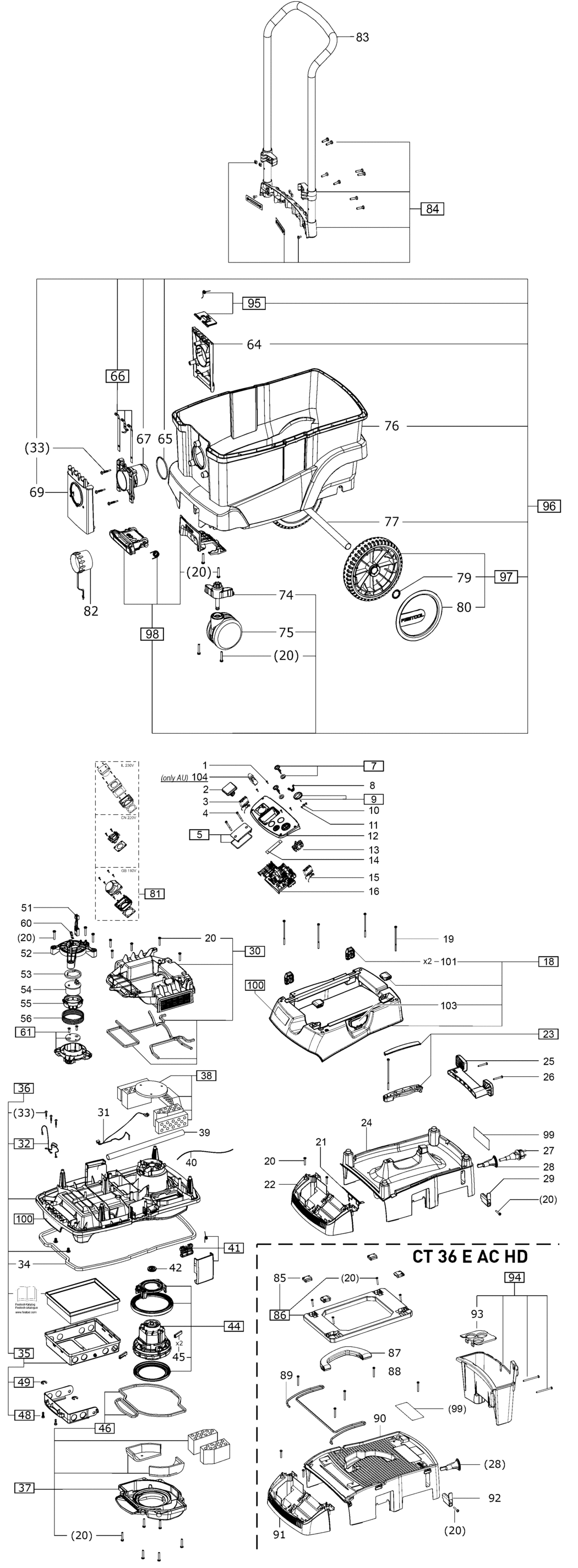 Festool CTL 26 E AC HD FL / 203032 Spare Parts