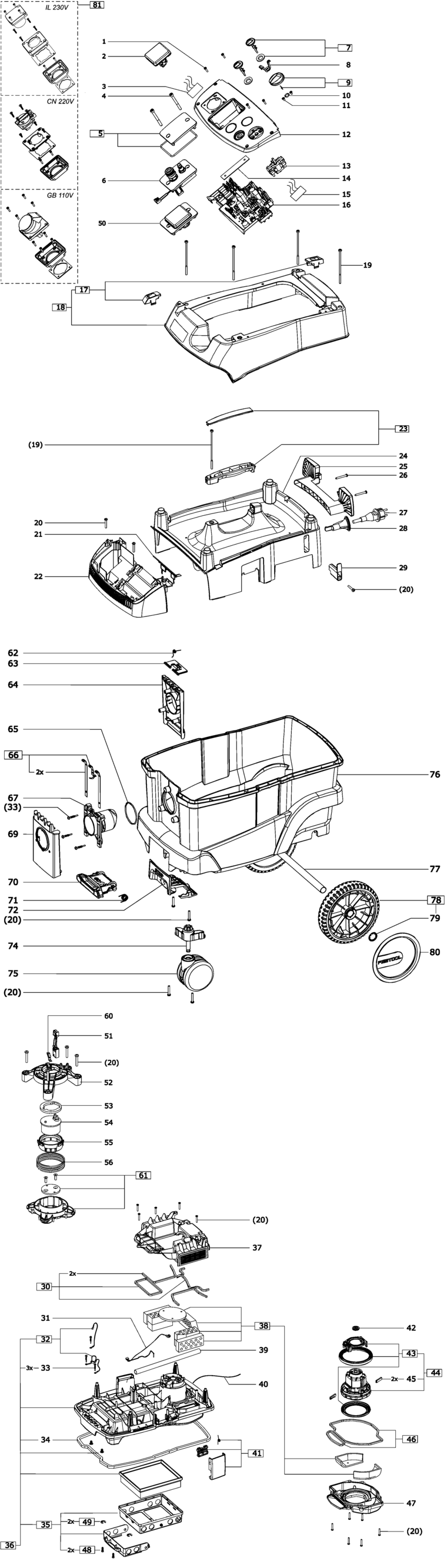 Festool CTL 36 E LE AC 230V / 496543 Spare Parts