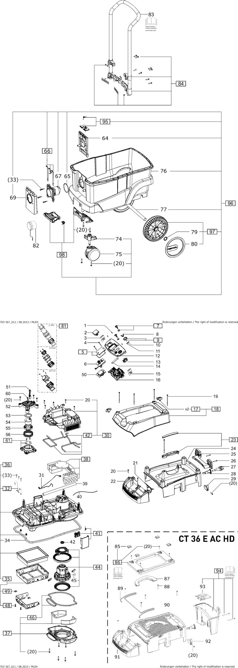 Festool CTL 36 E AC HD / 499834 Spare Parts